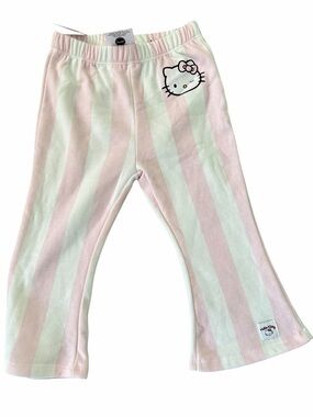 Hello Kitty Pink & White Striped Girl’s Bellbottom Pants Size 2T NWT